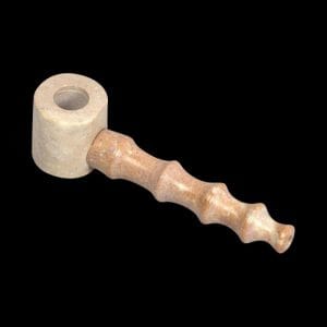 Ribbed Marble-Colored Stone Pipe