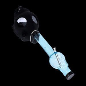 Silicone Gas Mask Bong - Acrylic Skull Tube - Black