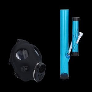 Silicone Gas Mask Bong with Double Acrylic Tube