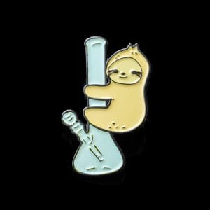 Sloth on a Bong Enamel Hat Pin