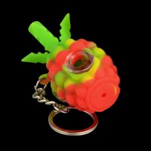 Small Pineapple Silicone Hand Pipe with Keychain