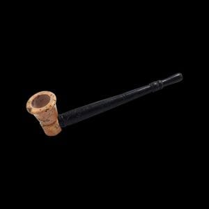 Stone Pipe with Wooden Stem