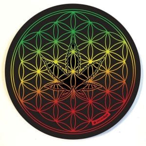 Stonerdays Round Dab Mats - Flower of Life Rasta