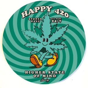 Stonerdays Round Dab Mats - Happy 420
