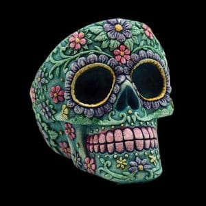 Sugar Skull Polyresin Ashtray