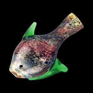 Swirled Fritted Fish Taster Chillum Pipe