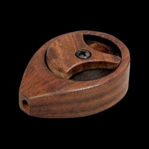 Teardrop Shaped Wood Pipe with Swivel Cover & Screen