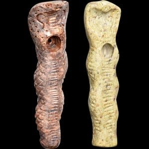 Textured Cobra Carved Stone Pipe