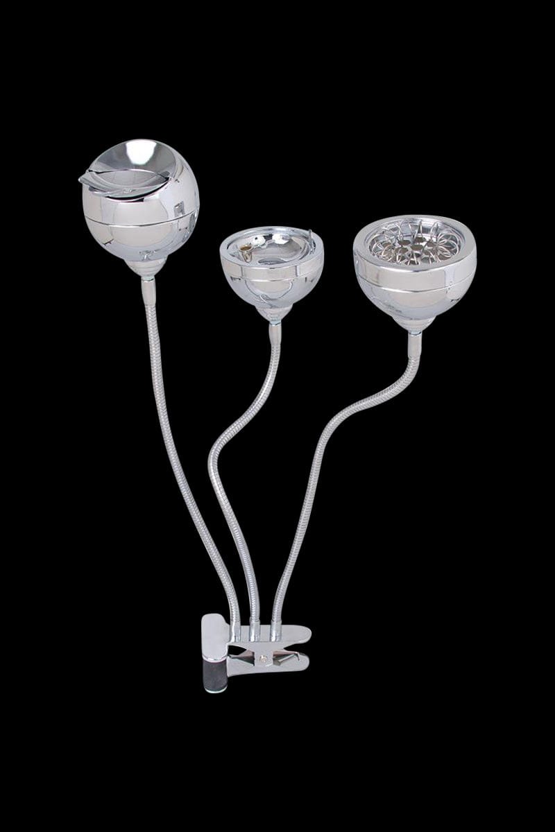 Three Head Adjustable Clip-On Metal Ashtray