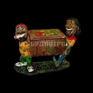 Two Rasta Men Carrying a Treasure Box Ashtray