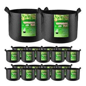 20-Pack 3 Gallon Grow Bags, Heavy Duty Thickened Nonwoven Fabric Pots with Handles for Flowers Fruits and Vegetables Black