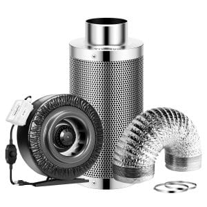8 Inch 740 CFM Inline Fan with Speed Controller, 8 Inch Carbon Filter and 25 Feet of Ducting, Air Filtration Combo for Grow Tent Ventilation