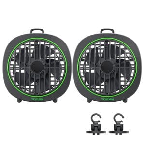 AeroWave D4, 4¡± Grow Tent Clip Fan with Detachable Hook, Black, 2 Pack