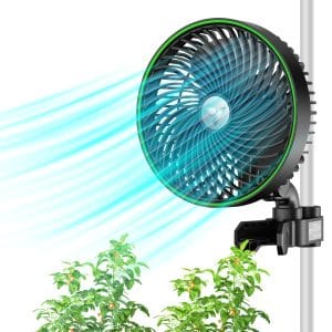 AeroWave E6 6" Grow Tent Clip-on Fan, Auto Oscillation Clip Fan with 10 Speed