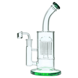 DHC Bent Neck with Tree Perc Dab Rig - 9 in. - Green -156G