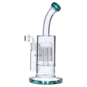 DHC Bent Neck with Tree Perc Dab Rig - 9 in. - Teal