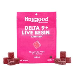 Haygood Farms D9 THC Live Resin Gummies - Indica - Elderberry