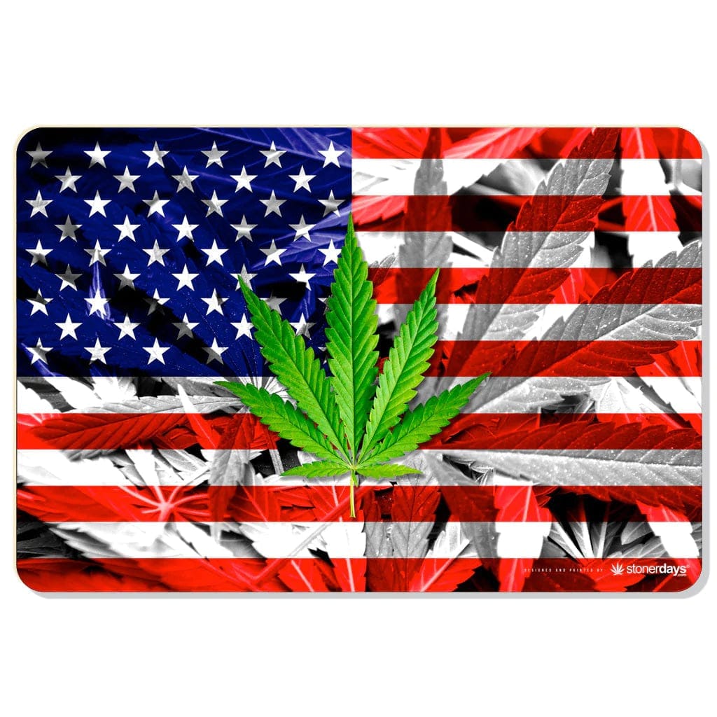 Stonerdays Rectangular Dab Mats - USA Cannabis Flag