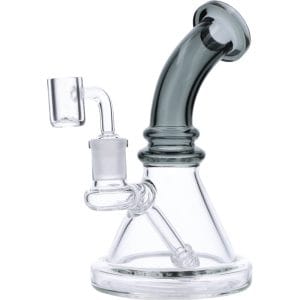7" Mini Bent Neck Bong - Transparent Black