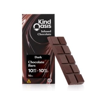 Delta 9 THC 10mg + CBD 10mg - Dark Chocolate Bars 10ct