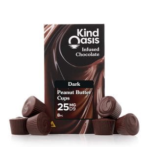Delta 9 THC 25mg - Peanut Butter Cups - Dark Chocolate 8ct