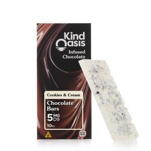 Delta 9 THC 5mg - Chocolate Bars - Cookies & Cream 10ct