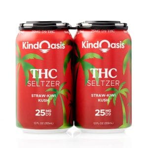 Delta 9 THC Seltzer 4 Pack - 25mg - Straw-Kiwi Kush