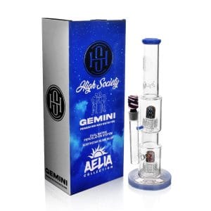 High Society | Gemini Premium Wig Wag Bong (Blue)