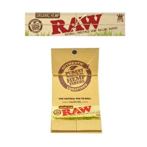 Raw Organic Artesano King Size Slim Rolling Papers + Tips & Rolling Tray