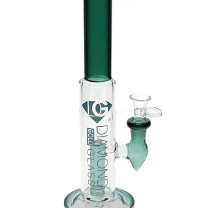 10" Cylinder Straight Tube Water Pipe by Diamond Glass