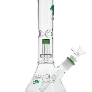 11" Clear Mansion Matrix Showerhead Beaker Bong by Diamond Glass