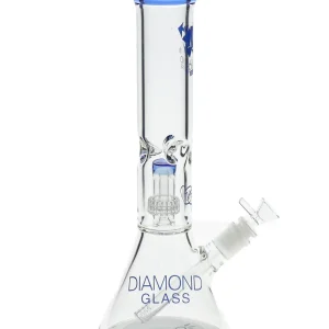 14" Daze Matrix Showerhead Perc Beaker Water Pipe by Diamond Glass