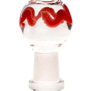 14MM Red Snake Swirl Female Glass Bowl