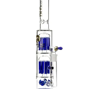 15" Tsunami Button Double 8 Arm Tree Perc Water Pipe
