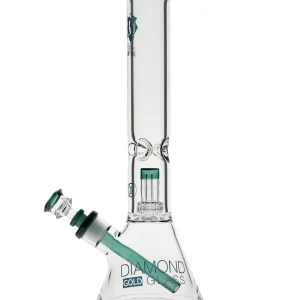 16" Dro Showerhead Perc Beaker Water Pipe by Diamond Glass