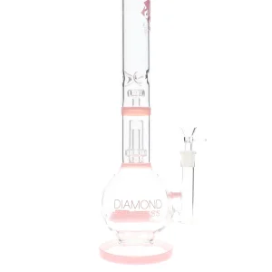 16" OG Double In-Line Showerhead Perc Water Pipe by Diamond Glass