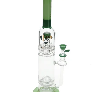 16" Ratched x Sphere Perc Water Pipe by Diamond Glass