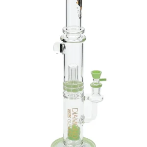 16" Straight Ratchet X Marshmallow Perc Water Pipe by Diamond Glass