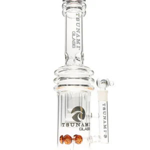 16" Tsunami Button Double Honey Comb Heart Perc Water Pipe