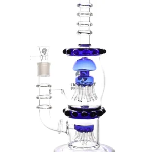 16" Tsunami Clear Blue Showerhead Jelly Fish Water Pipe
