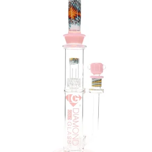 16" Wig Wag Matrix Showerhead Water Pipe by Diamond Glass