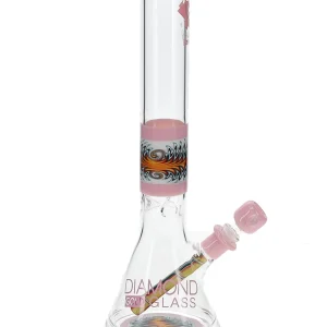 16" Wig Wag No Perc Beaker Water Pipe by Diamond Glass