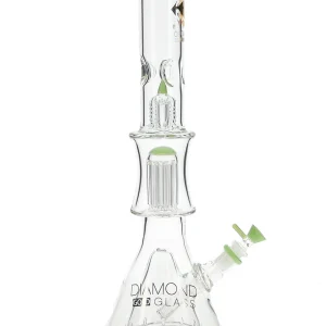 17" Levels Double Beaker Tree Perc Water Pipe by Diamond Glass