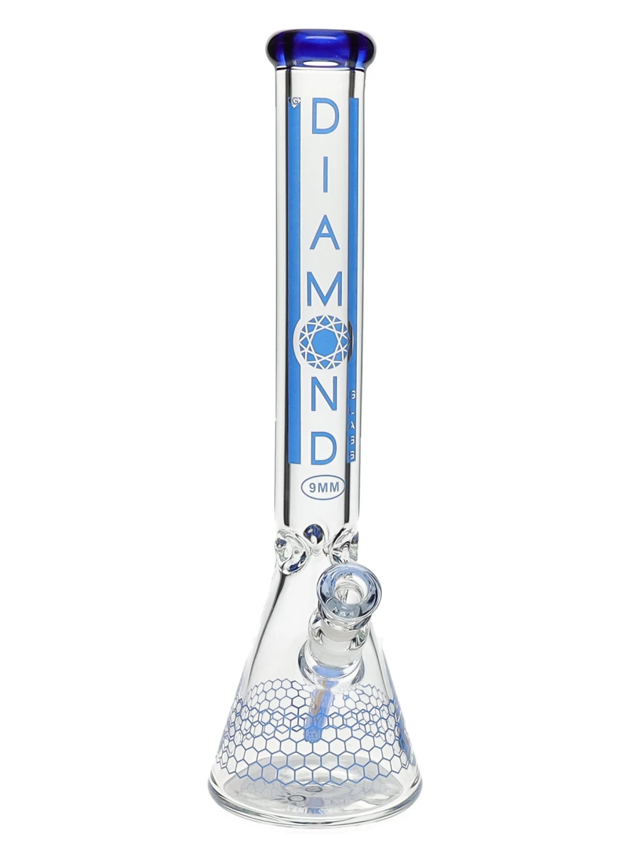 18" Dalmont No Perc Water Pipe by Diamond Glass