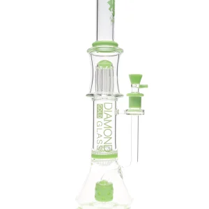 18" Triple Threat Cheese Perc Water Pipe by Diamond Glass