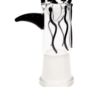 18MM Female Shark Fin Black Glass Bowl