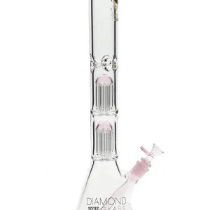 20" Crystal Weld Double Tree Perc Water Pipe by Diamond Glass