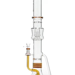 20" Transparent Straight Neck Beaker Water Pipe by Lotus Glass