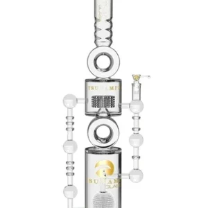 26" Tsunami Apple Double Donut Showerhead Perc Water Pipe
