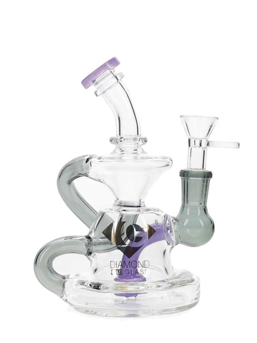 6" Fito Recycler Mini Dab Rig by Diamond Glass